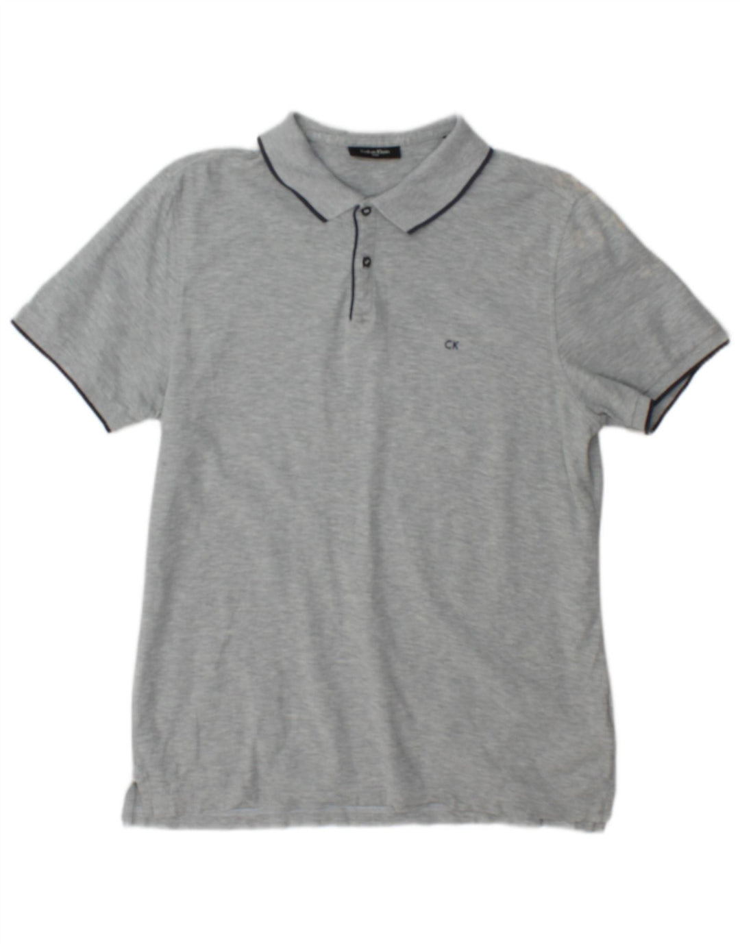 Polo Calvin Klein para hombre de algodón moteado gris pequeño