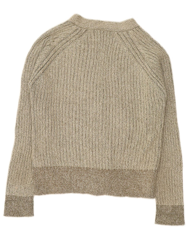 Marks & Spencer Suéter tipo cárdigan para mujer Reino Unido 44 Algodón moteado de color caqui mediano