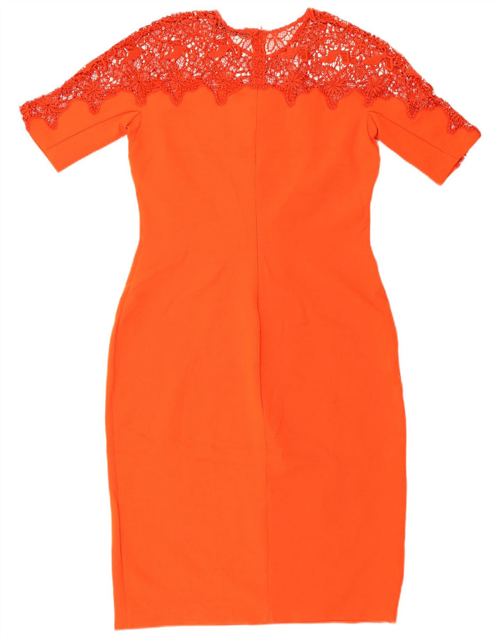 Zara Vestido tubo de encaje para mujer UK 44 Poliéster rojo grande