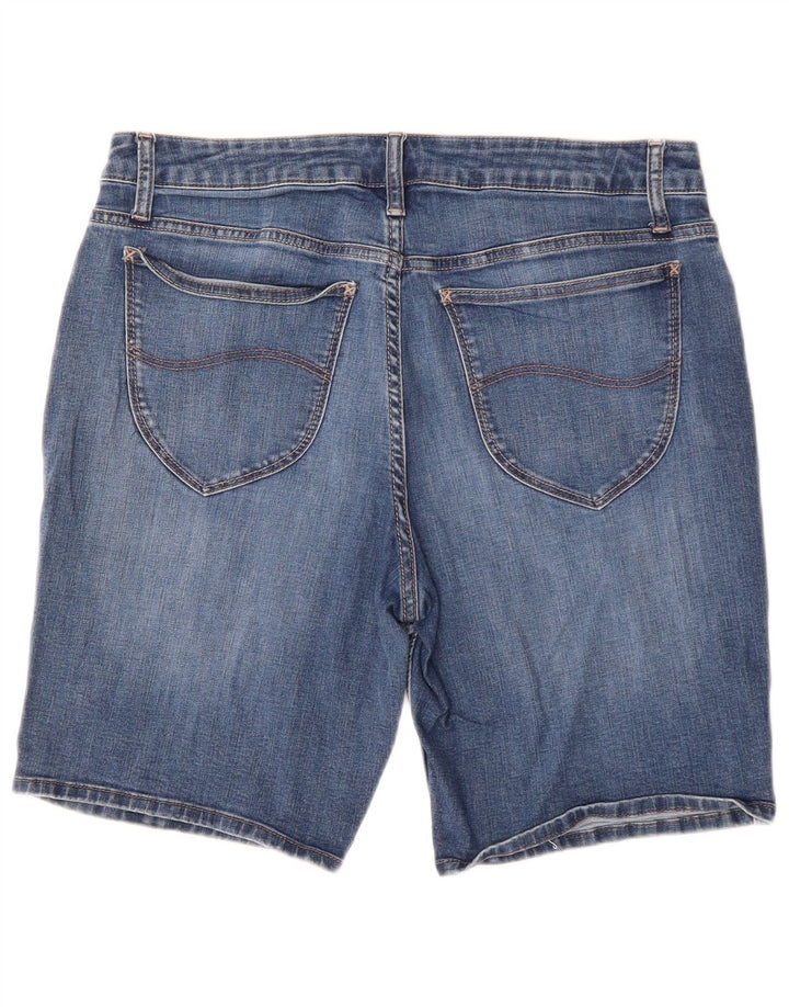 LEE Mujeres Riders Mid Rise Bermuda Denim Shorts W32 Azul Medio