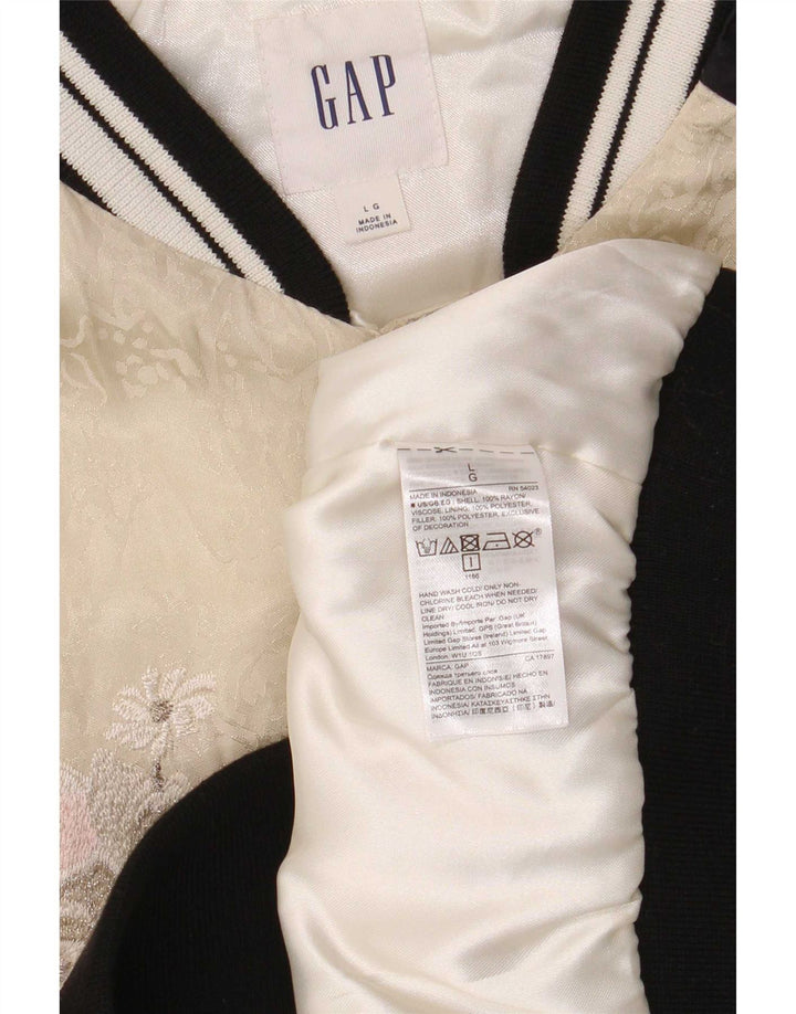 Gap Chaqueta bomber extragrande gráfica para mujer Reino Unido 46 Rayón floral beige grande
