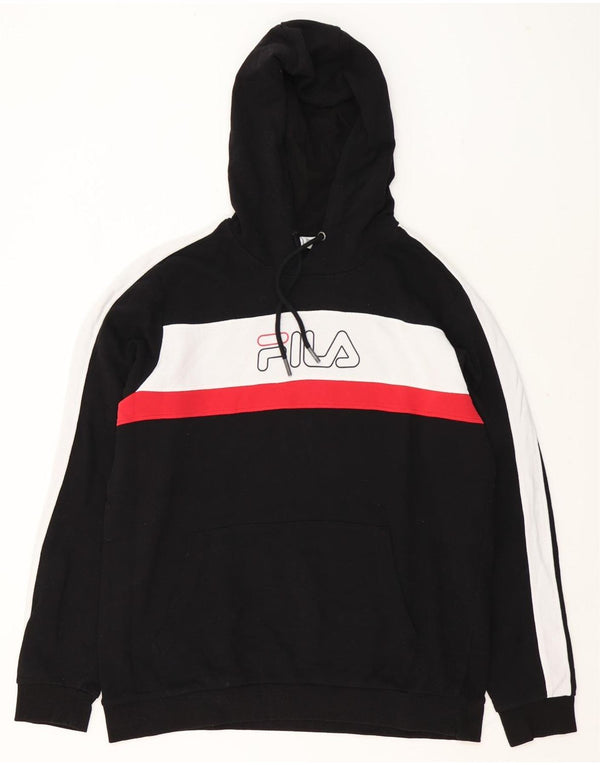 Sudadera con Capucha Gráfica para Hombre Fila 2XL Color Negro a Bloques