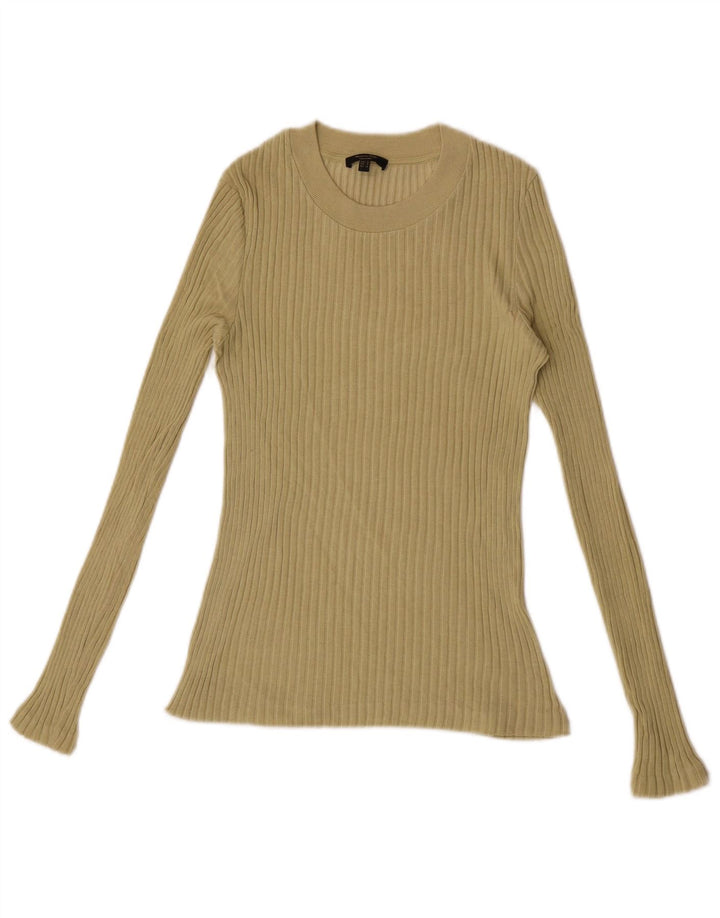 Massimo Dutti Top Mujer Manga Larga UK 8 Small Caqui
