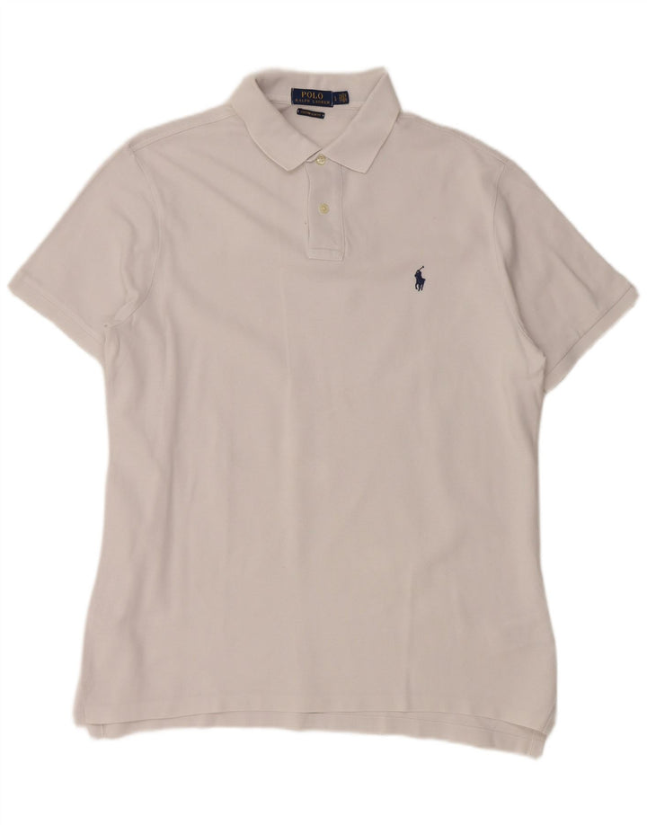 POLO RALPH LAUREN Polo ajustado personalizado para hombre Algodón blanco grande