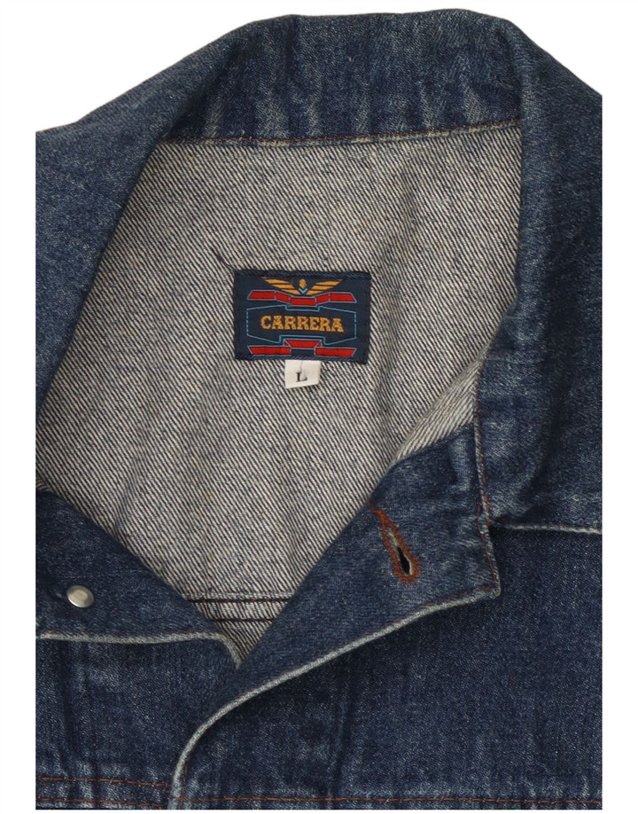Carrera Mens Denim Gilet Reino Unido 40 Grande Azul Marino