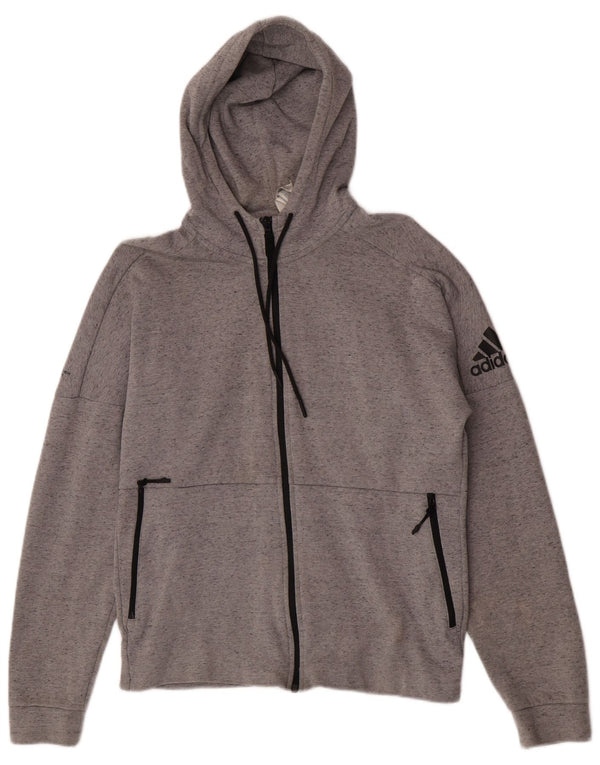 Adidas - Chándal con capucha para mujer, chaqueta deportiva de algodón, color gris medio, Reino Unido 12