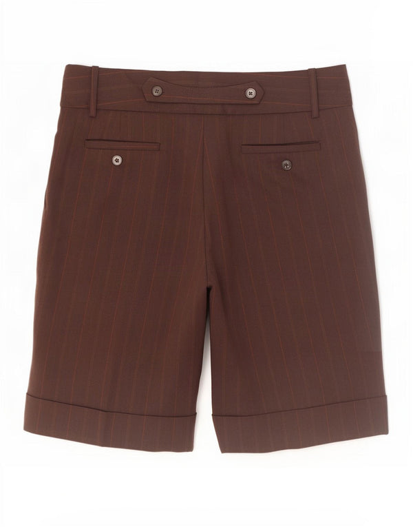 Zara Mujer Chino Shorts EU 40 Medium W30 Marrón Poliéster A Rayas