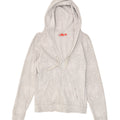 PUMA Womens Abstract Pattern Zip Hoodie Sweater UK 12 Medium  Grey Cotton | Vintage Puma | Thrift | Second-Hand Puma | Used Clothing | Messina Hembry 
