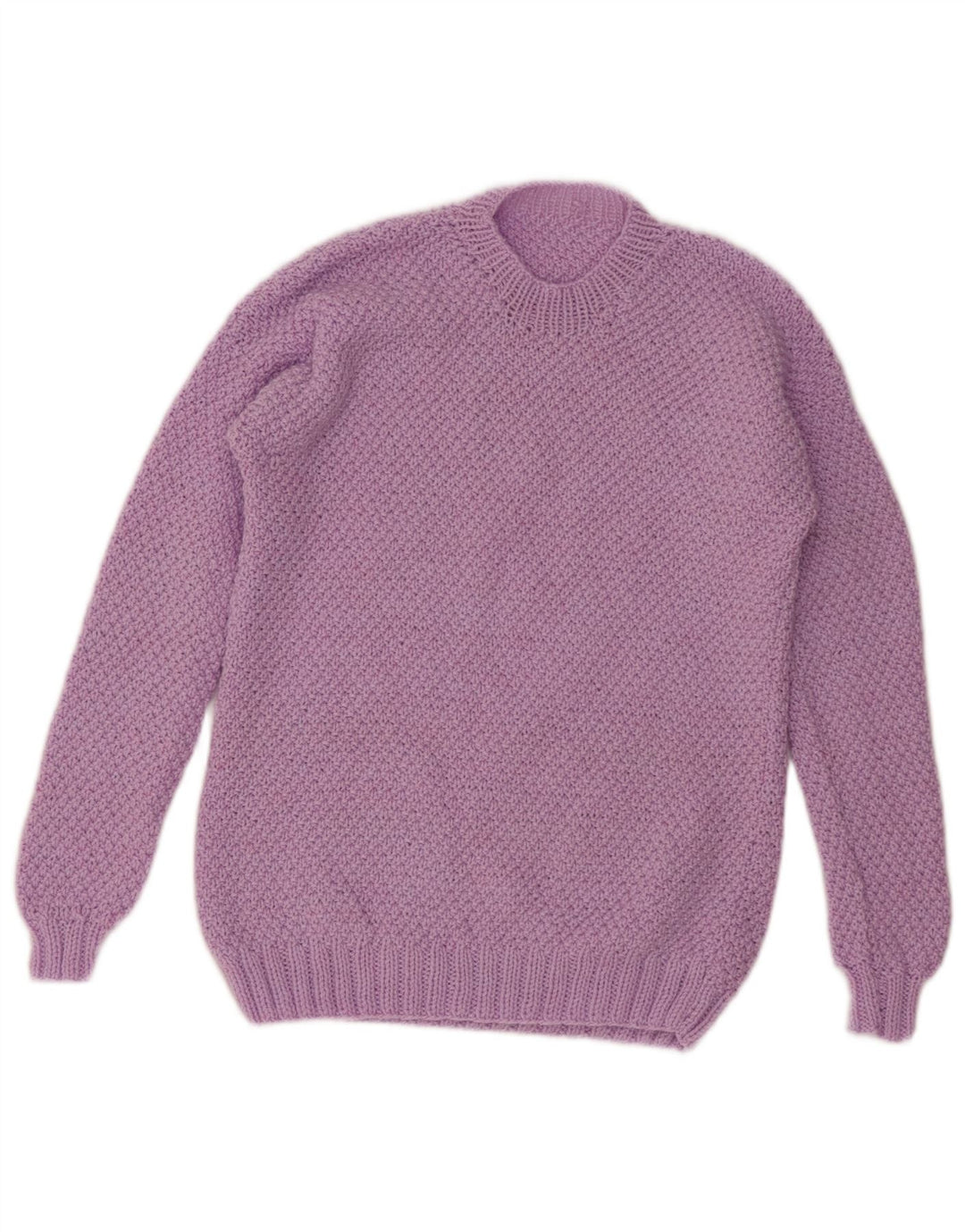 VINTAGE suéter de cuello redondo para mujer Reino Unido 12 Púrpura Medio