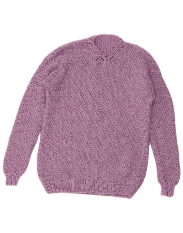 VINTAGE suéter de cuello redondo para mujer Reino Unido 12 Púrpura Medio