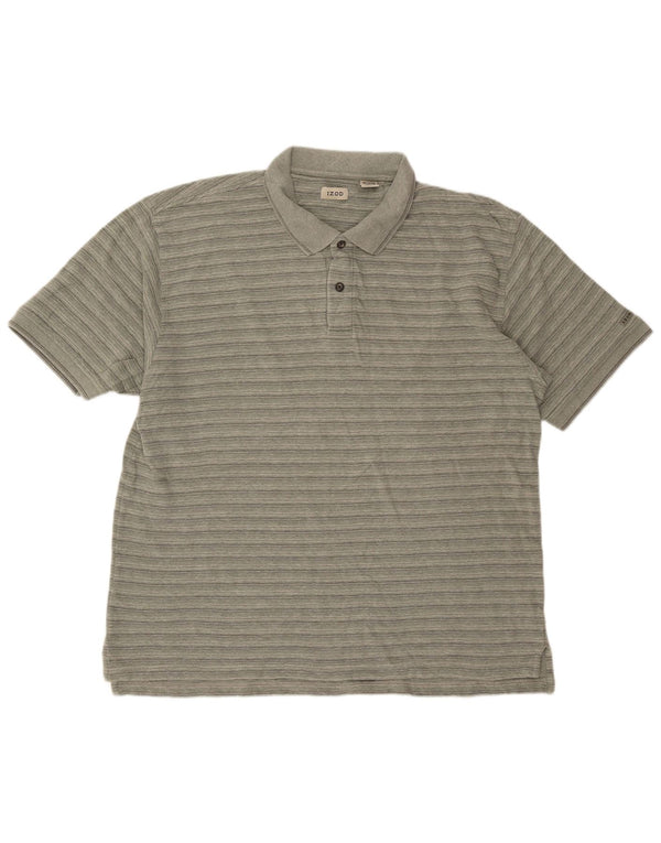 Izod Polo Hombre XL Algodón Rayas Verde