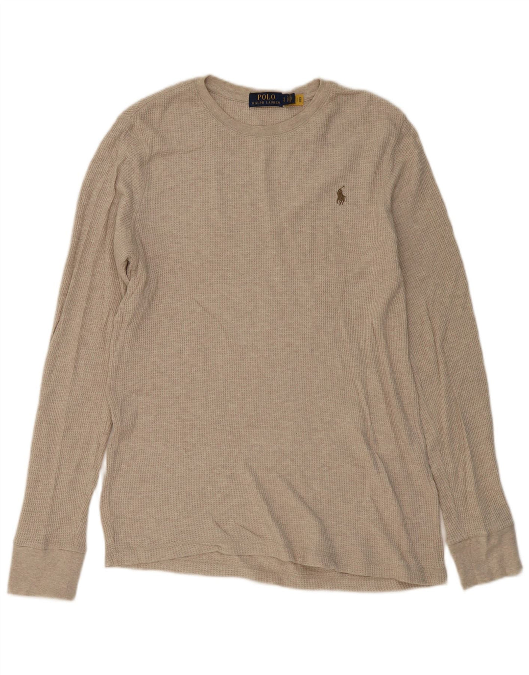 POLO RALPH LAUREN Camiseta Hombre Manga Larga Grande Algodón Beige