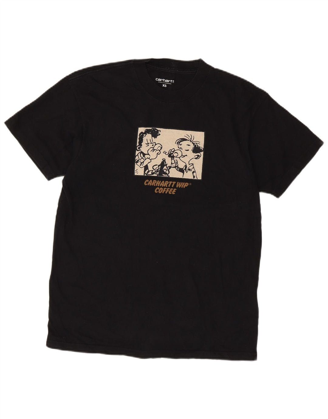 Carhartt Hombre Camiseta Gráfica Top XS Algodón Negro