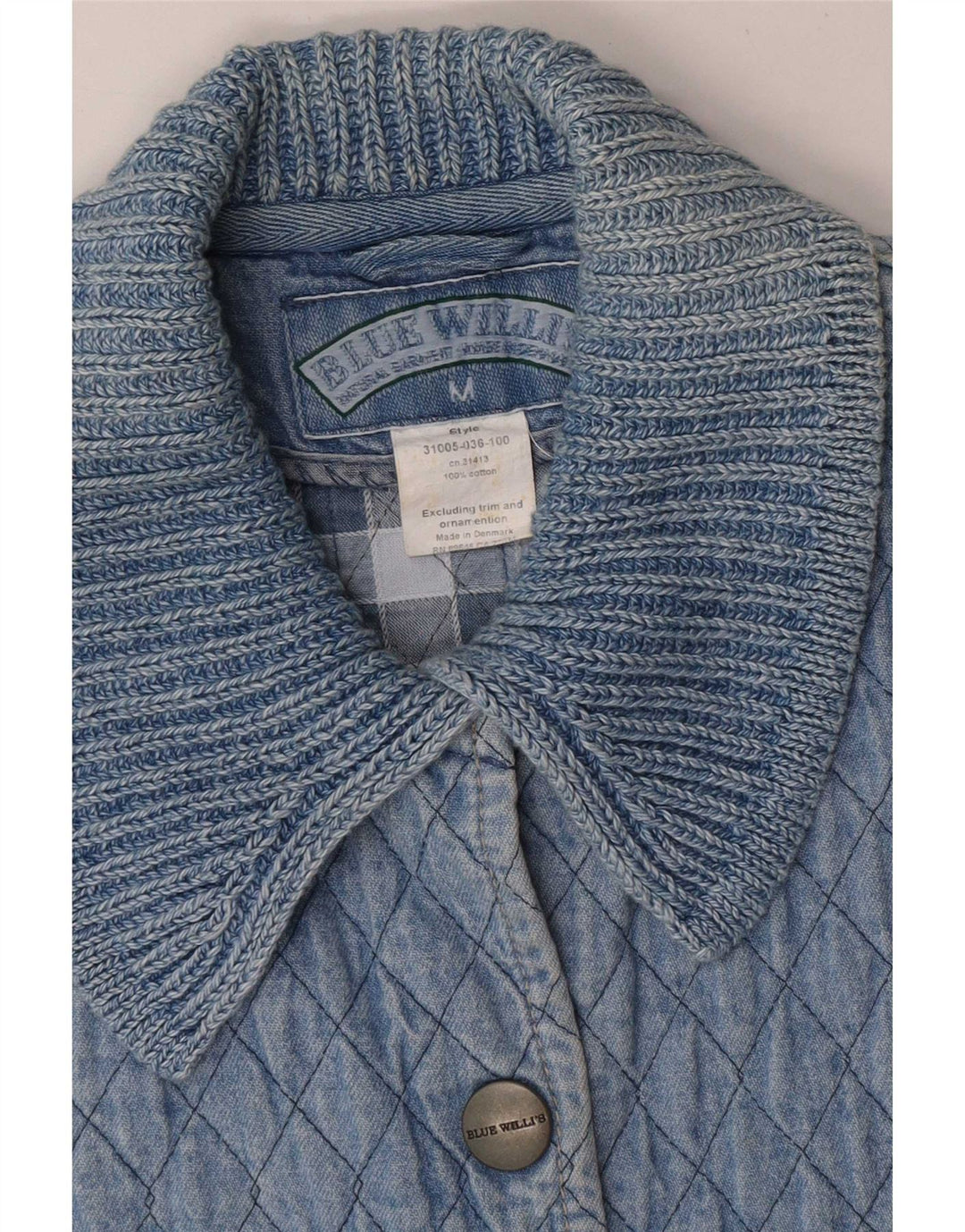Blue Willi's Chaleco vaquero acolchado para mujer UK 44 Algodón mediano