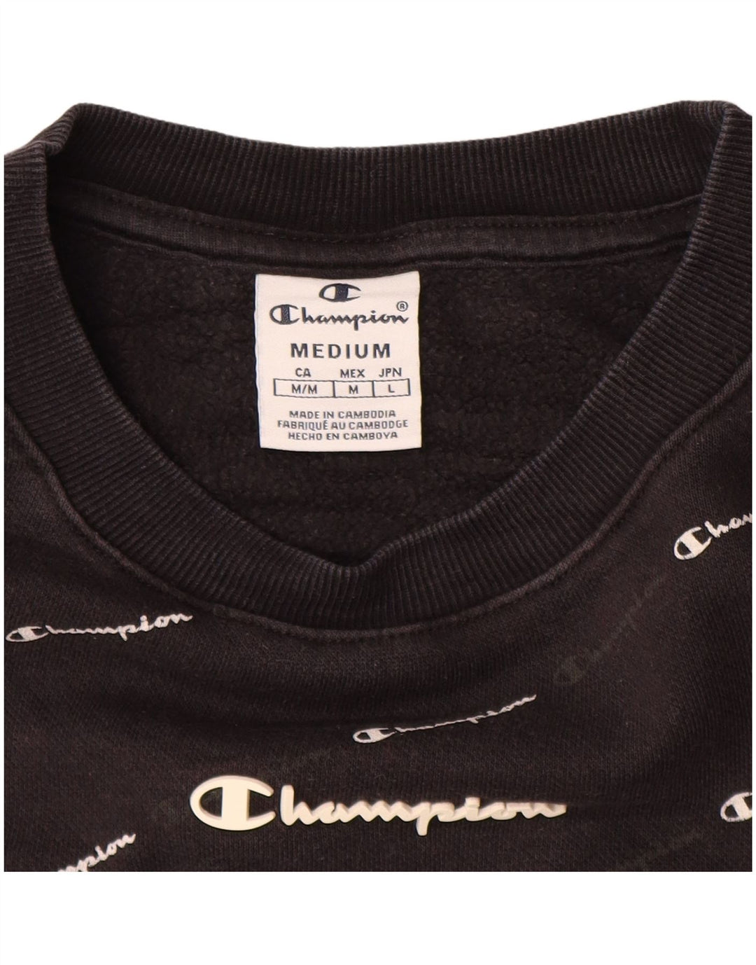 CHAMPION Sudadera gráfica para mujer Jumper UK 14 Medium Black