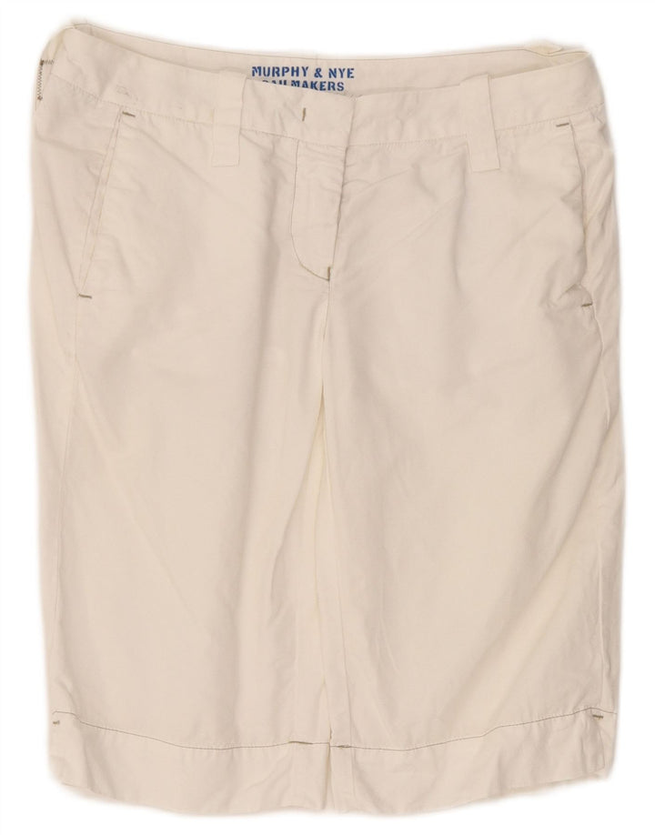 Murphy & Nye Pantalones cortos chinos Sailmakers para mujer W30 Algodón blanco mediano