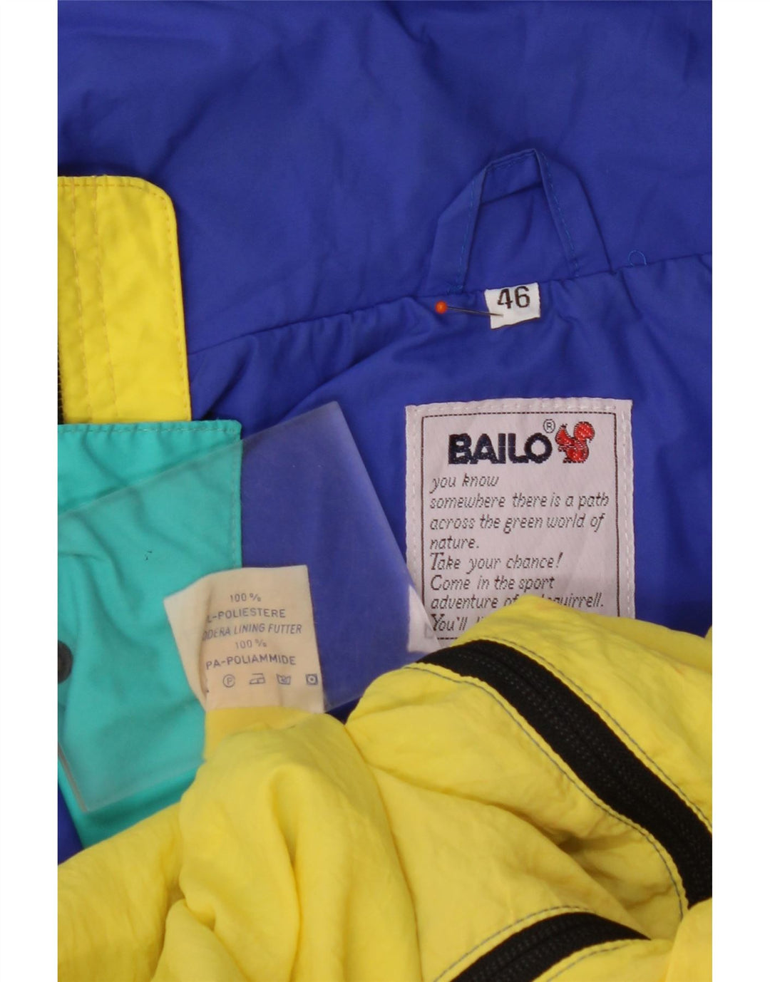 BAILO Chaqueta impermeable holgada para hombre IT 46 Small Blue Colourblock Poliéster