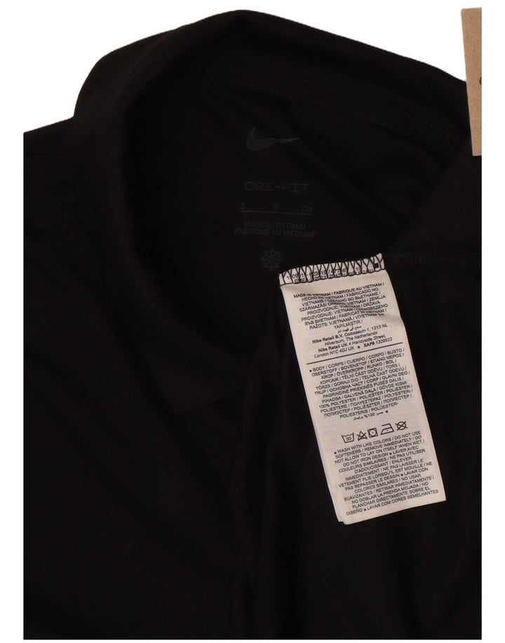 Nike Polo de manga larga Dri Fit para mujer Pequeño Poliéster negro