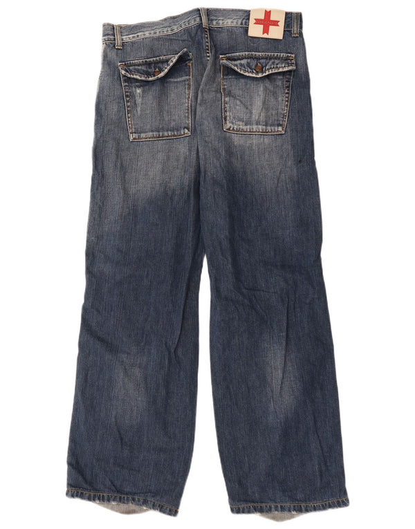 Zu Elements Vaqueros holgados estilo cargo para hombre W33 L31 Algodón color block azul marino