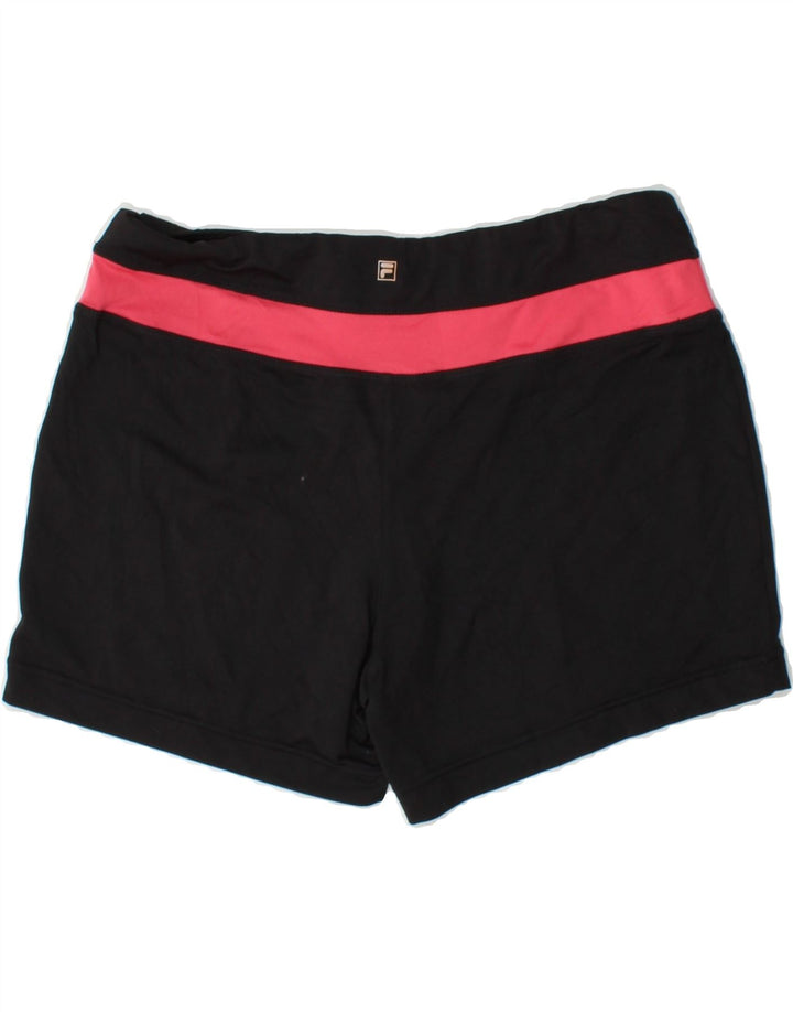 FILA Womens Sport Shorts UK 14 Large Black Colourblock Polyester Vintage Fila and Second-Hand Fila from Messina Hembry 