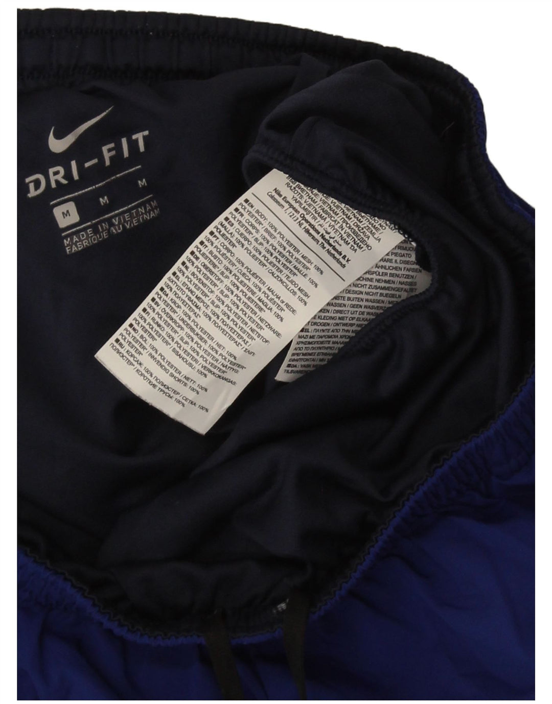 Pantalones cortos deportivos Nike Dri Fit para hombre Poliéster color block azul marino mediano