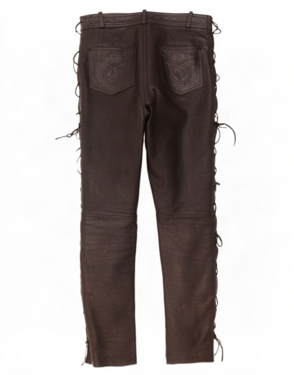 Modeka Pantalones de cuero delgados para hombre XL W34 L33 Negro