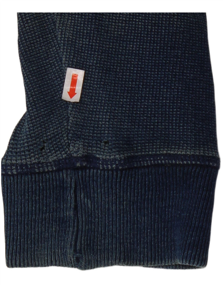 FAT FACE Suéter con capucha y cremallera para hombre Algodón azul marino mediano