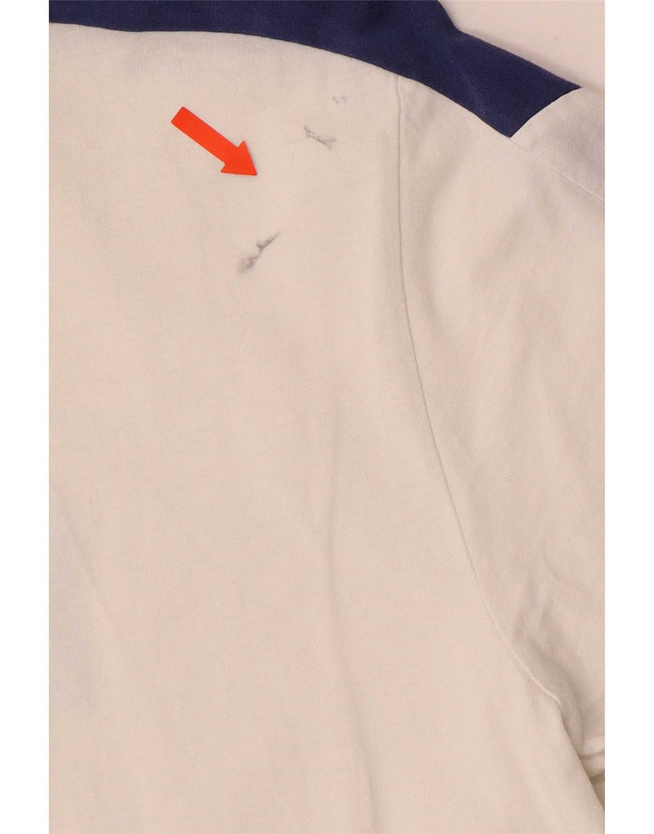 Puma Camiseta gráfica para hombre Top mediano de algodón con bloques de color blanco