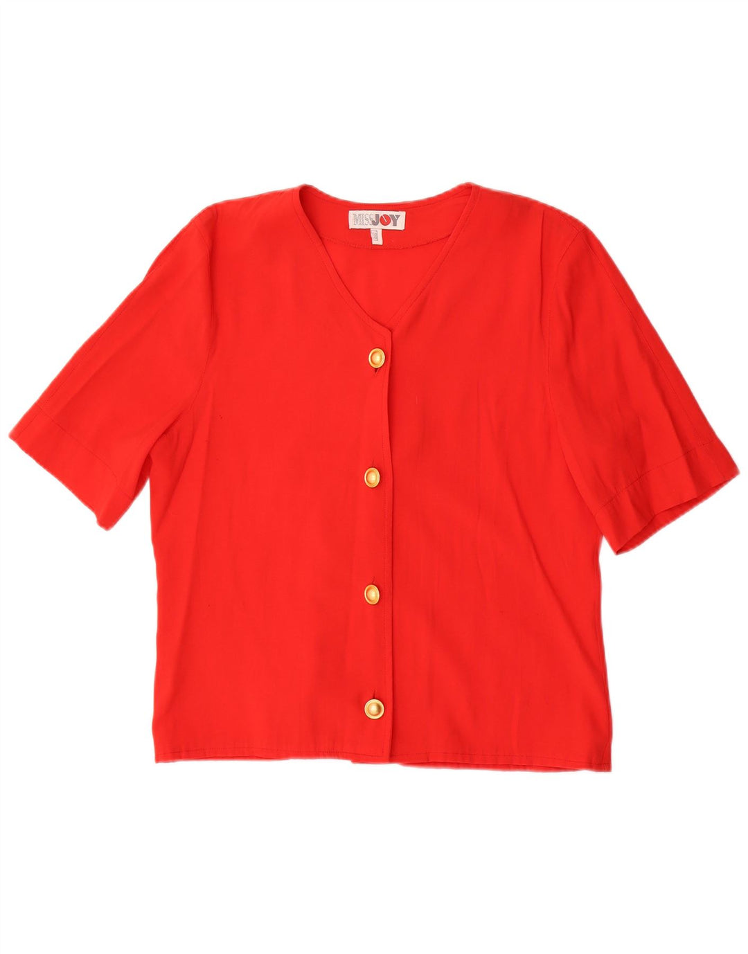 Miss Joy Blusa de manga corta para mujer EU 38 Viscosa roja mediana