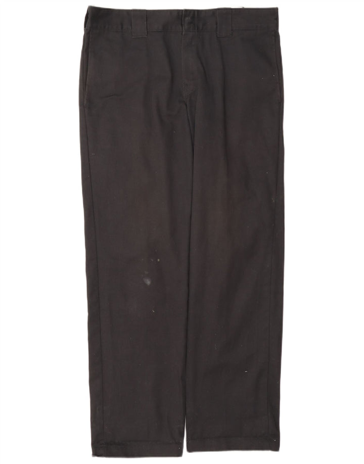 Dickies Pantalones chinos rectos y ajustados para hombre W32 L32 Poliéster negro