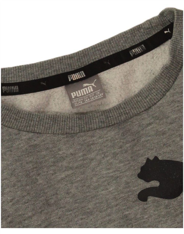 Puma Sudadera gráfica para niños 13-14 años Gris Algodón