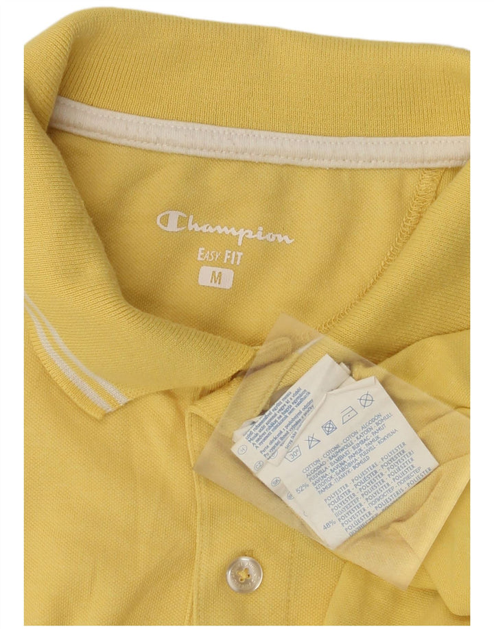 CHAMPION Polo de ajuste fácil para hombre de algodón amarillo medio