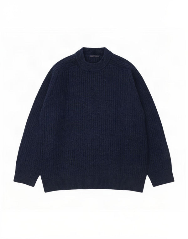 Marks & Spencer - Jersey de cuello alto para hombre, talla 2XL, lana moteada azul marino