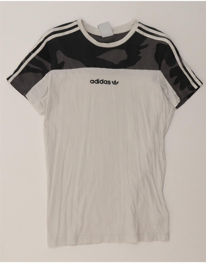 Adidas Hombre Camiseta Top Small Blanco Camuflaje Algodón