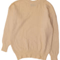 BENETTON Suéter corto con cuello redondo para mujer UK 12 Medium Off White