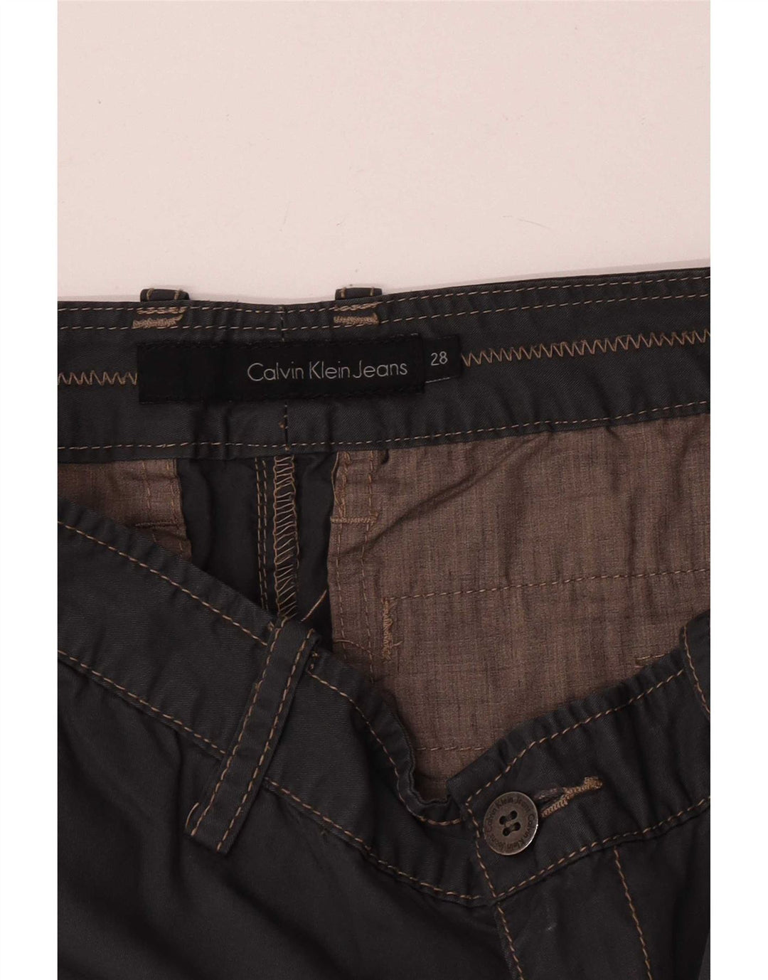 Pantalones chinos rectos Calvin Klein para mujer W28 L29 Gris