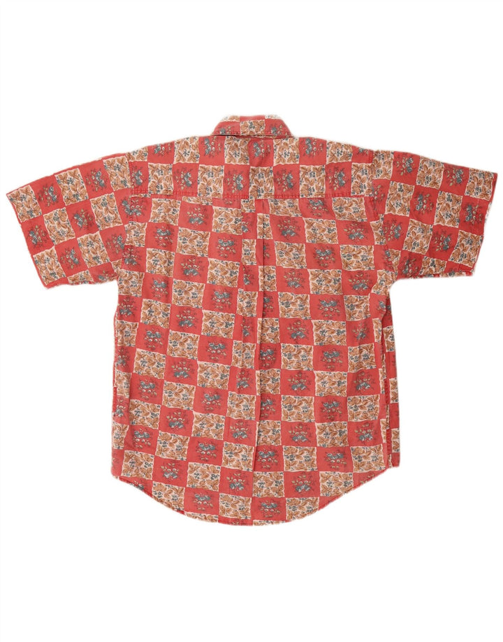 Boston Camisa de manga corta para hombre Talla 40 Algodón floral rojo mediano