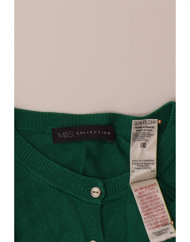 Marks & Spencer - Cárdigan para mujer, talla 40, viscosa verde medio