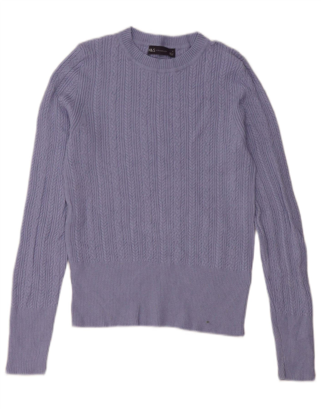 Marks & Spencer Jersey de Cuello Redondo para Mujer UK 8 Small Viscosa Azul