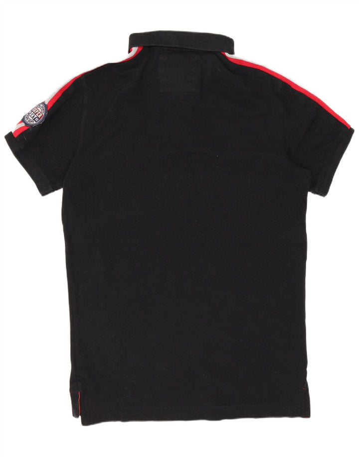 SUPERDRY Polo gráfico para hombre de algodón color block en negro mediano