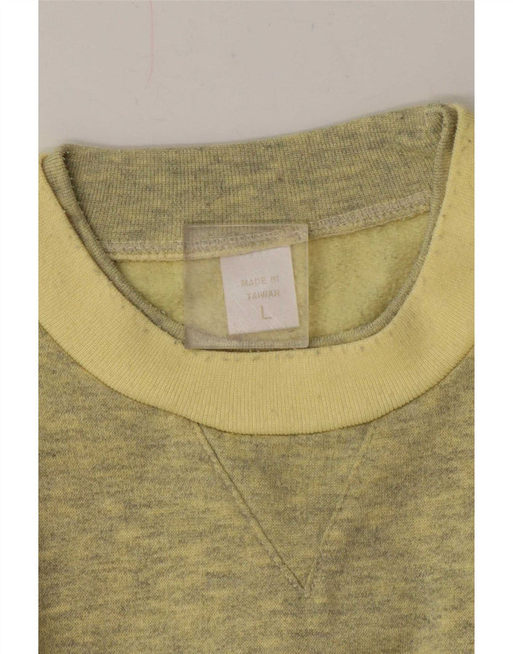 Vintage hombres sudadera jumper grande amarillo rayas
