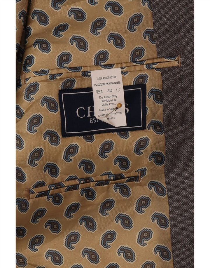 Chaps Chaqueta tipo blazer de 2 botones para hombre, Reino Unido 40, poliéster gris grande