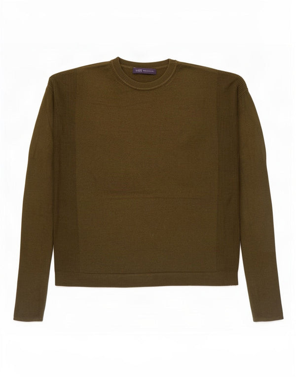 Marks & Spencer Suéter de cuello redondo de gran tamaño para mujer UK 10 Small Khaki