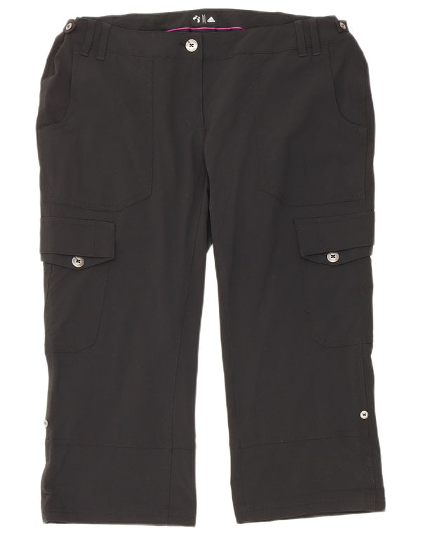 Adidas Pantalones capri cargo rectos para mujer UK 18 XL W36 L21 Nylon negro