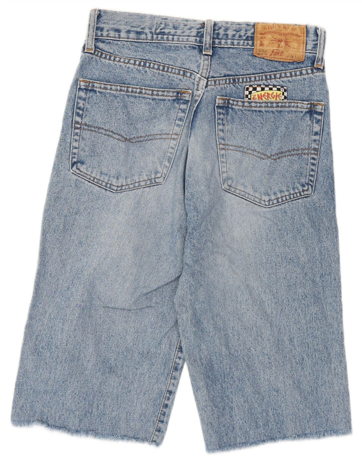Energie Bermudas vaqueras con gráfico de graffiti para mujer W28 Azul medio