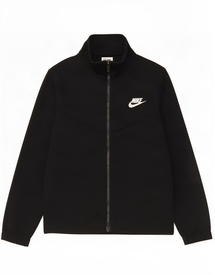 Nike Boys Graphic Chándal Top Chaqueta 8-9 años Pequeño Negro Poliéster