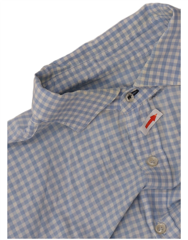 Massimo Dutti Camisa Casual Fit Hombre XL Algodón Vichy Azul