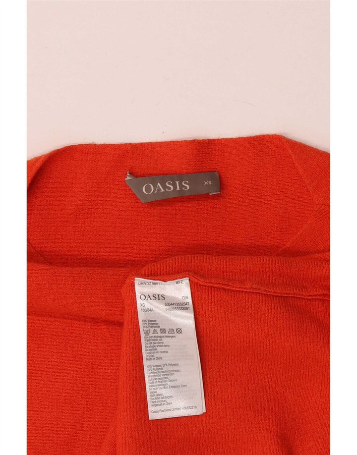 Oasis Mujer Top Manga Larga UK 6 XS Naranja Viscosa