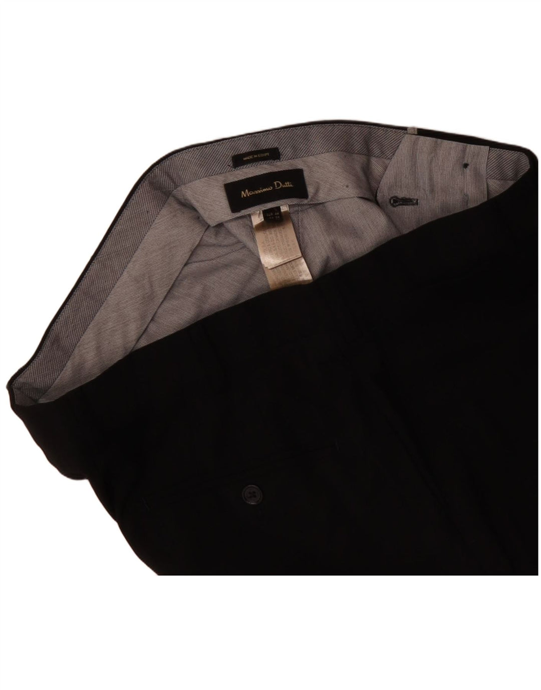 MASSIMO DUTTI Pantalón de traje ajustado para hombre EU 44 Large W34 L31 Lana negra