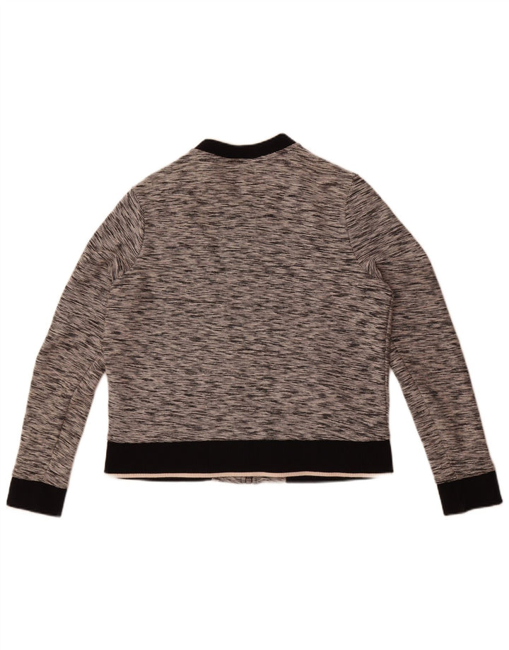Tommy Hilfiger Chaqueta superior de chándal para mujer Reino Unido 12 Algodón moteado gris medio